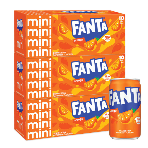 Fanta Orange, 7.5 oz. Mini Cans, 30 Pack