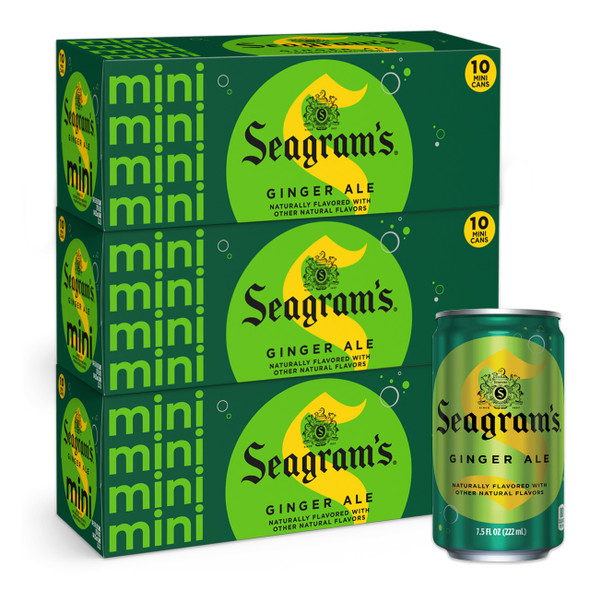 Seagram's Ginger Ale, 7.5 oz. Mini Cans, 30 Pack