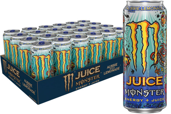 Monster Energy Juice Aussie Lemonade, 16 oz. Cans, 24 Pack