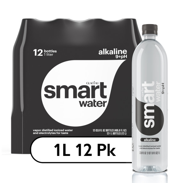 smartwater alkaline with antioxidant, 1L Bottles, 12 Pack