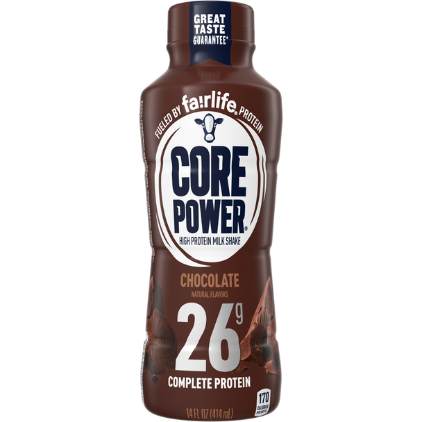 Core Power Chocolate 26g Protein Shake, 14 oz. Bottles, 12 Pack