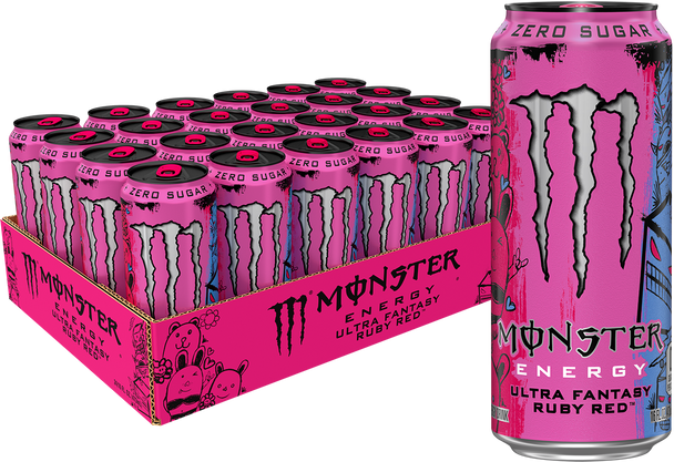 Monster Energy Ultra Fantasy Ruby Red, 16 oz. Cans, 24 Pack