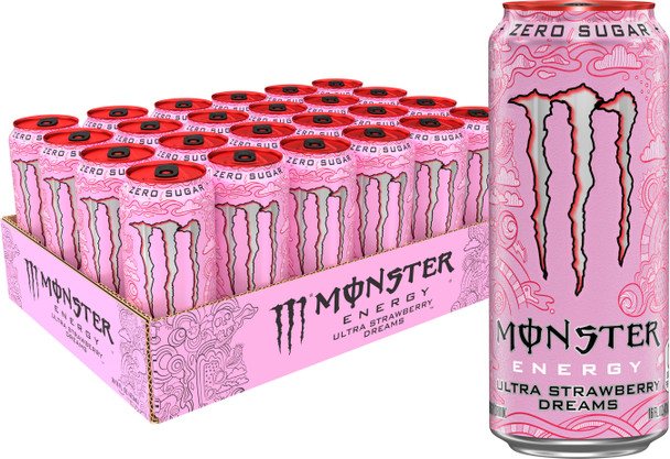 Monster Energy Ultra Strawbery Dreams, 16 oz. Cans, 24 Pack