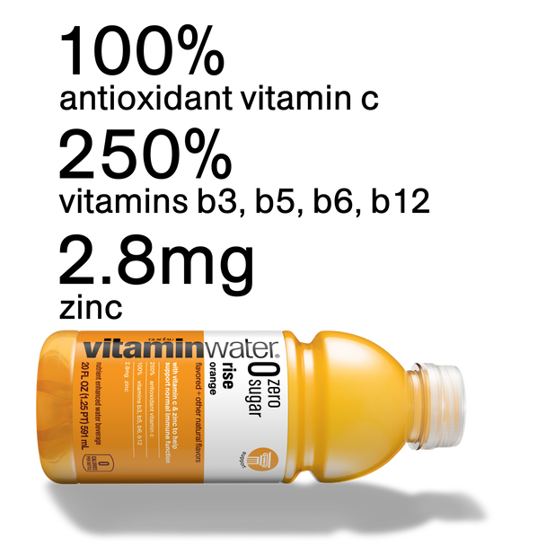 vitaminwater zero sugar rise, 20 oz. Bottles 12 Pack