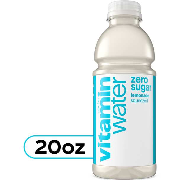 A 20 ounce bottle of vitaminwater zero sugar squeezed, lemonade A 20 ounce bottle of vitaminwater zero sugar squeezed, lemonade