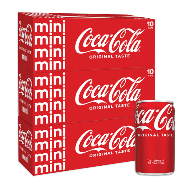 A 30 pack of 7.5 ounce Coca-Cola mini cans.