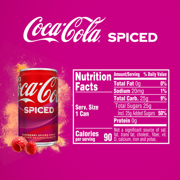 Coca-Cola Spiced, 7.5 oz. Mini Cans, 30 Pack