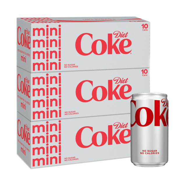 Diet Coke, 7.5 oz. Mini Cans, 30 Pack