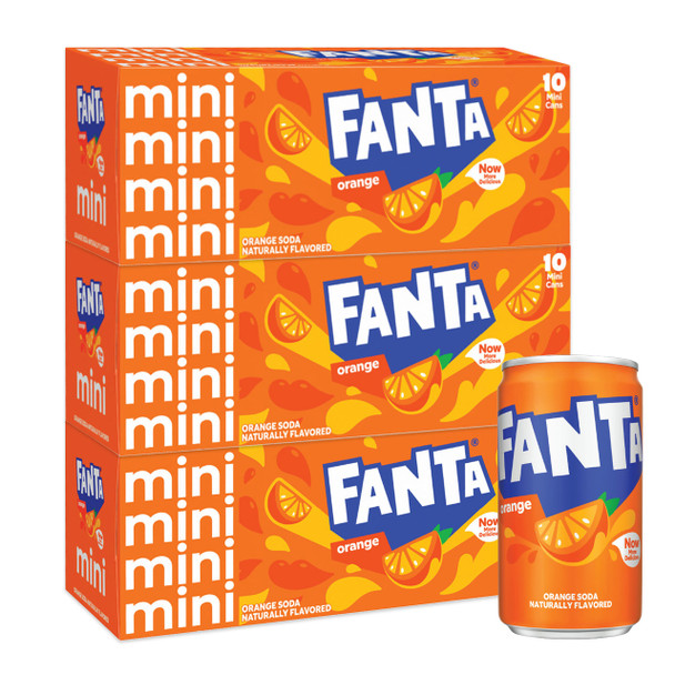 Fanta Orange, 7.5 oz. Mini Cans, 30 Pack