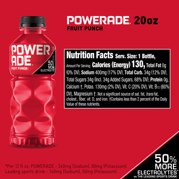 POWERADE Fruit Punch 20 oz. Bottles 24 Pack