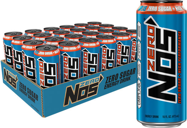 NOS Zero Sugar Energy Drink, 16 oz. Cans, 24 Pack