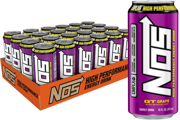 NOS GT Grape Energy Drink, 16 oz. Cans, 24 Pack