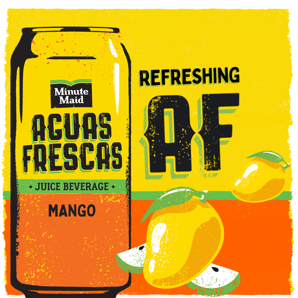 Minute Maid Aguas Frescas Mango Fruit Juice, 16 oz. Cans, 24 Pack