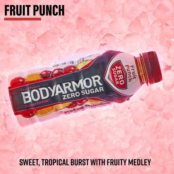 BODYARMOR Zero Sugar Fruit Punch, 16 oz. Bottles, 12 Pack