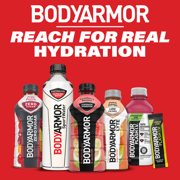 BODYARMOR Zero Sugar Lemon Lime, 16 oz. Bottles, 12 Pack