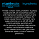 The ingredients of vitaminwater elevate blue raspberry limeade