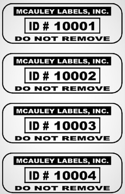 1 1/2" x 1/2" White Polyester Asset Tags / Labels