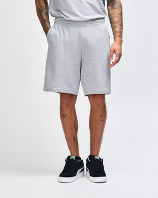 Adult Pique Gym Shorts Front (Heather Grey)