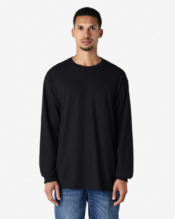 2400 Ultra Cotton Adult Long Sleeve T-Shirt Front (Black)