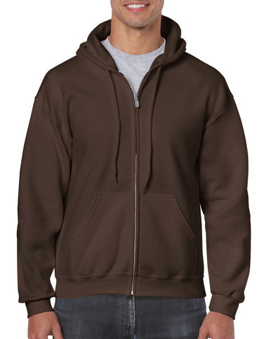 Adult Full Zip Hooded Sweatshirt 18600 (Dark Chocolate)