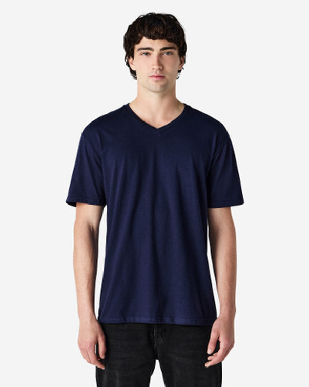 64V00 Adult V-Neck T-Shirt Front (Navy)