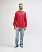 2400 Ultra Cotton Adult Long Sleeve T-Shirt Front (Red)