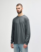 2400 Ultra Cotton Adult Long Sleeve T-Shirt Front (Dark Heather)