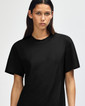 Pique Unisex Mockneck T-shirt Crop (Black)