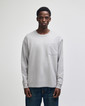 9410 Super Heavyweight Unisex Long Sleeve T-Shirt with Pocket (Gravel)
