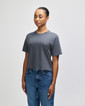 Womens Fine Jersey Boxy T-shirt (Asphalt)