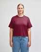 Womens Fine Jersey Boxy T-shirt (Burgundy)