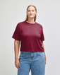 Womens Fine Jersey Boxy T-shirt (Burgundy)