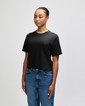 Womens Fine Jersey Boxy T-shirt (Black)