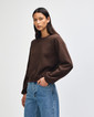 ReFlex Fleece Women's Crewneck Sweatshirt Side (Brown)