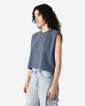 Women's Garment Dyed Muscle T-shirt (Faded NAVY)