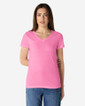 64V00L Women's V-Neck T-Shirt Front (Azalea)