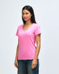 64V00L Women's V-Neck T-Shirt Side (Azalea)