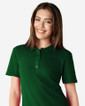 64800L Women's Pique Polo Close Up (Forest Green)