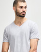 64V00 Adult V-Neck T-Shirt Close Up (Sport Grey)