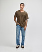 American Apparel 2006CVC Unisex Short Sleeve V-Neck T-Shirt (Heather Army)