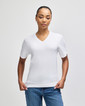 American Apparel 2006CVC Unisex Short Sleeve V-Neck T-Shirt (White)