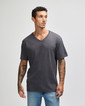 American Apparel 2006CVC Unisex Short Sleeve V-Neck T-Shirt (Heather Charcoal)