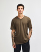 American Apparel 2006CVC Unisex Short Sleeve V-Neck T-Shirt (Heather Army)
