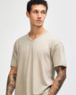 American Apparel 2006CVC Unisex Short Sleeve V-Neck T-Shirt (Heather Bone)