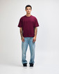 Heavyweight Cotton Unisex Boxy T-Shirt Full (Burgundy)