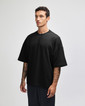 French Terry Unisex Oversized Boxy Top (Black)