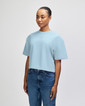 French Terry Women's Boxy Top Front (Powder Blue)
