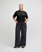 French Terry Women's Boxy Top (Black)