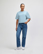 French Terry Women's Boxy Top Front (Powder Blue)
