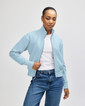 French Terry  Women’s Full Zip Jacket (Powder Blue)